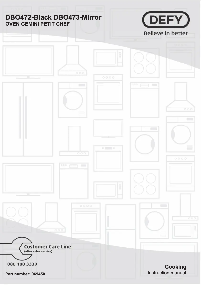 Page 1 de la notice Manuel utilisateur Defy DBO472