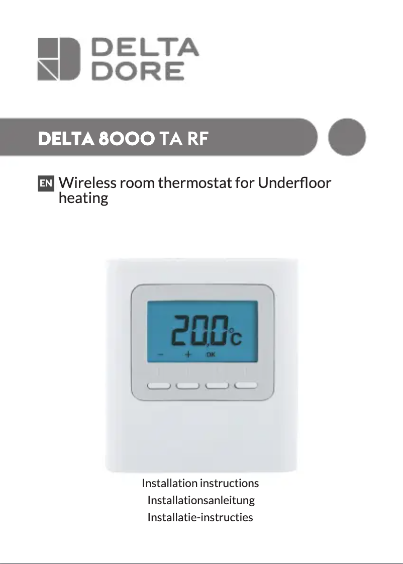 Page 1 de la notice Guide d'installation Delta Dore Delta 8000 TA RF