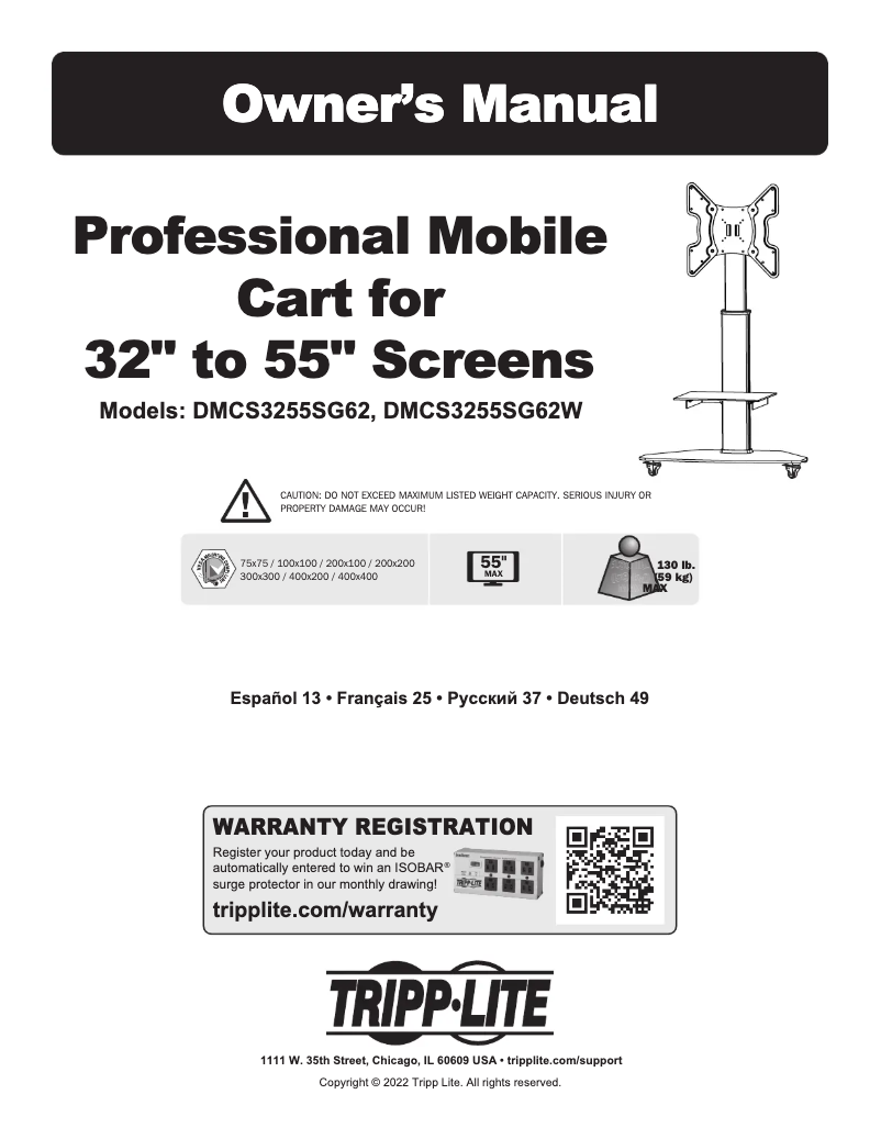 Page 1 de la notice Manuel utilisateur Tripp Lite DMCS3255SG62
