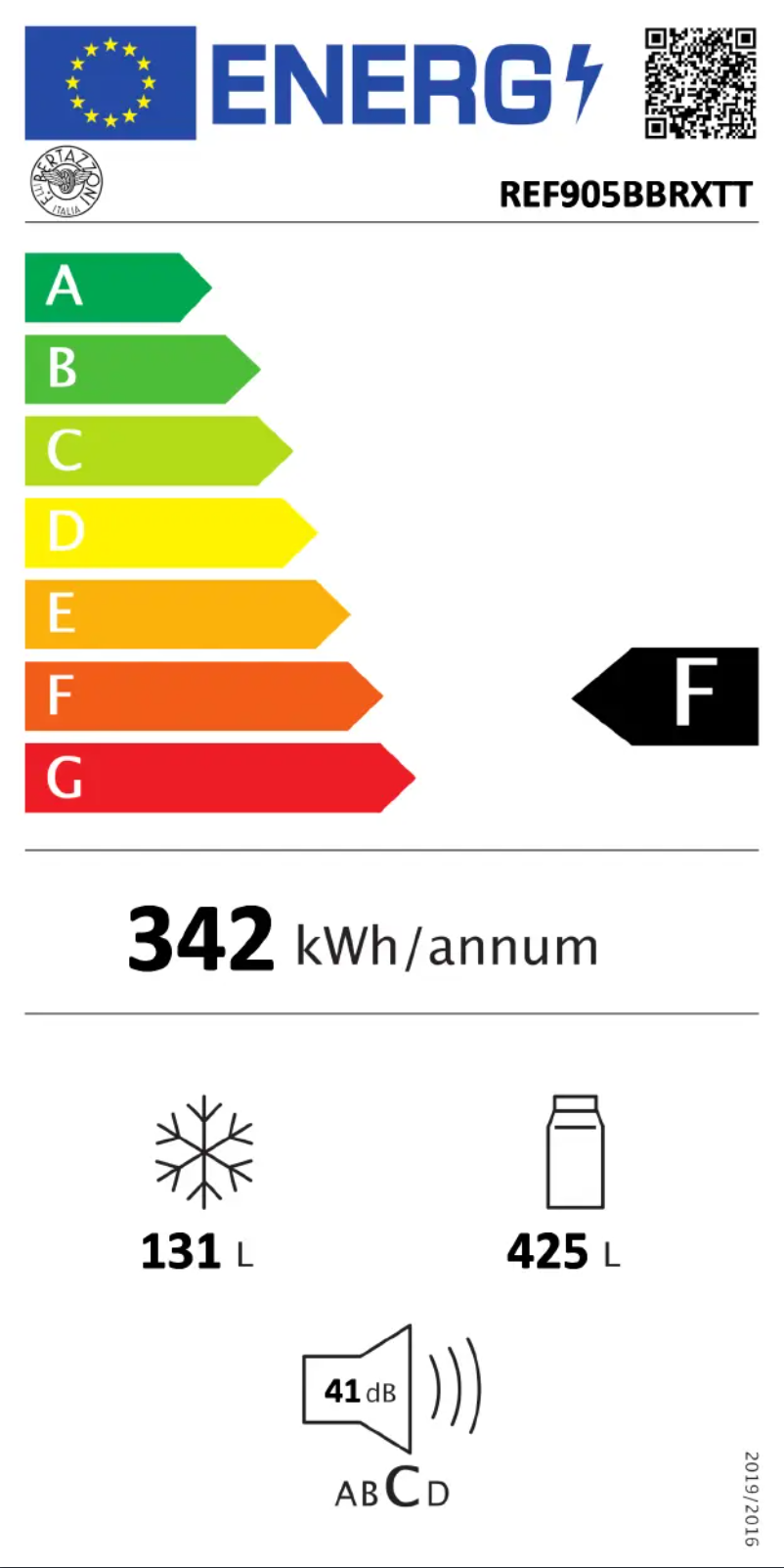 Page n°1 - Label énergétique Bertazzoni REF905BBRXTT