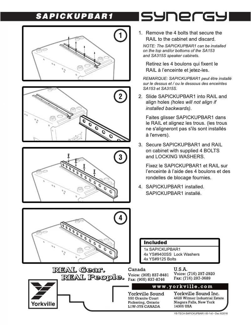 Image de la première page du manuel de l'appareil SAPICKUPBAR1