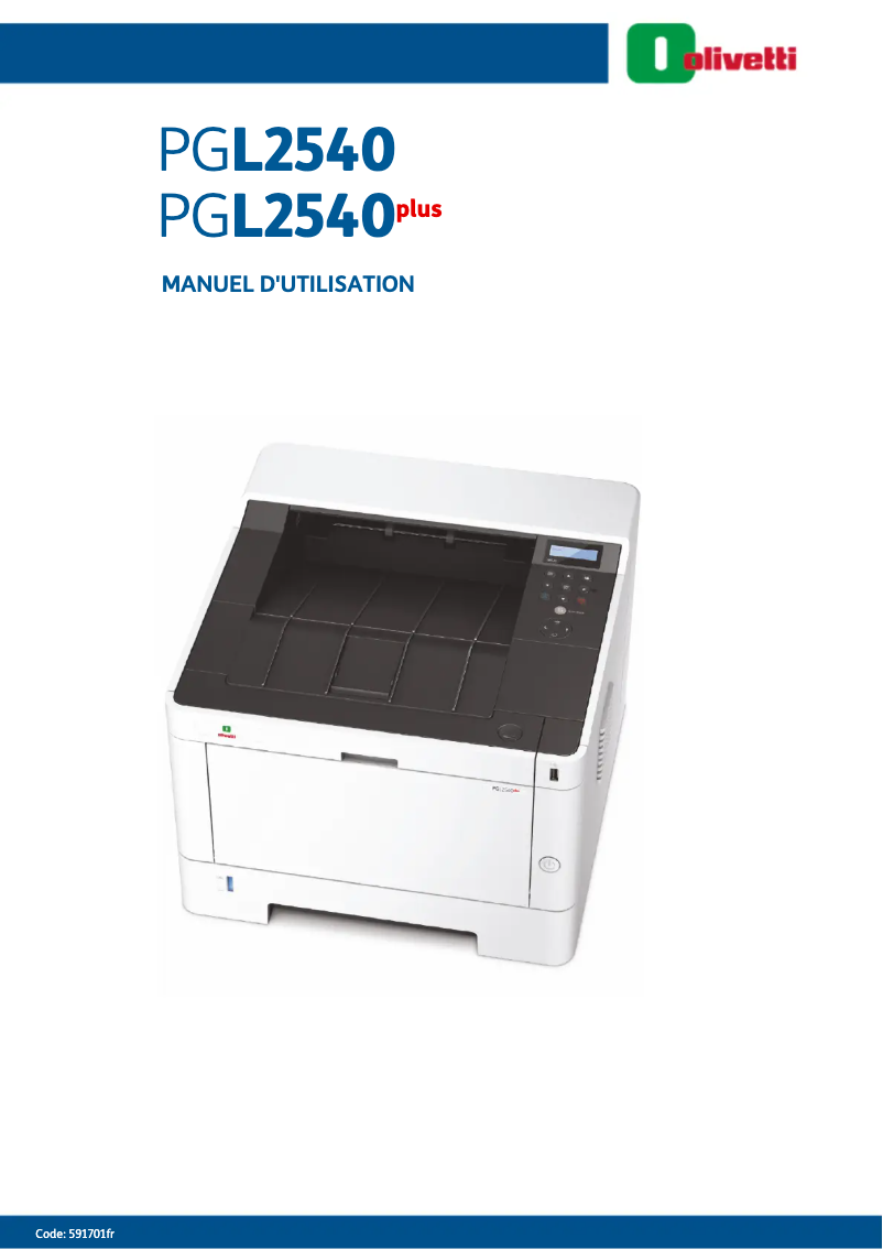 Page n°1 - Manuel utilisateur Olivetti PG L2540 plus