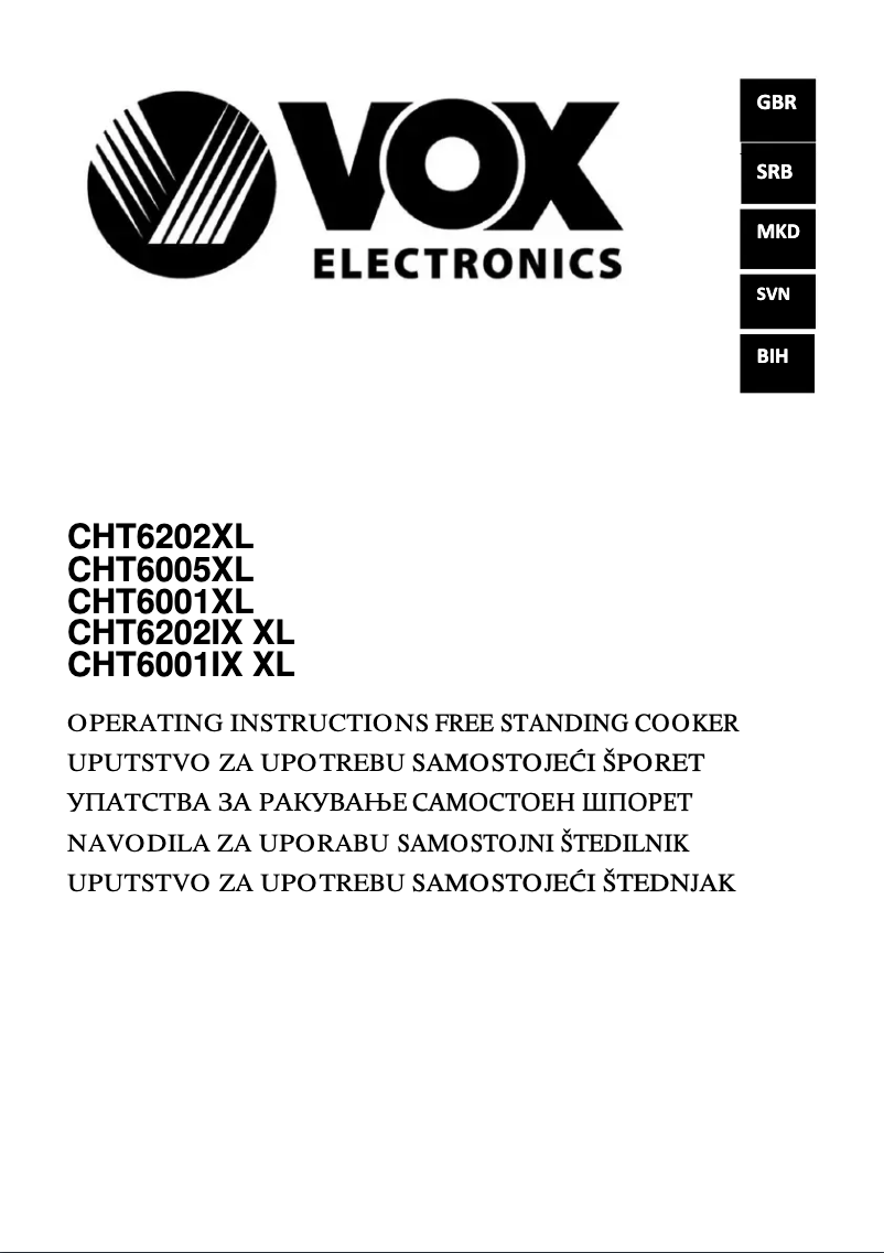Page 1 de la notice Manuel utilisateur VOX CHT6001XL
