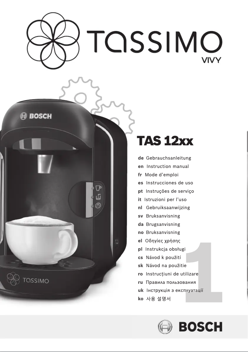 Page n°1 - Manuel utilisateur Bosch Tassimo Vivy TAS1254