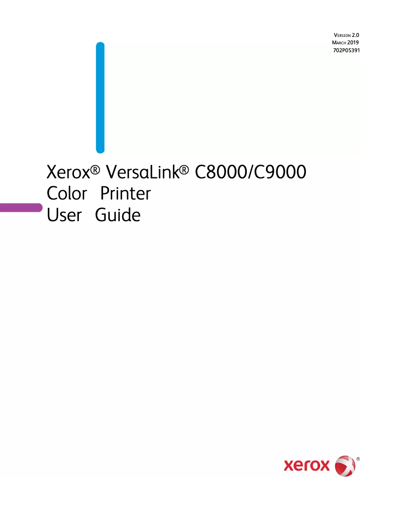 Page n°1 - Manuel utilisateur Xerox VersaLink C9000