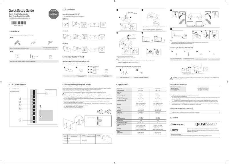 Page n°1 - Manuel utilisateur Samsung HG65NT670UF