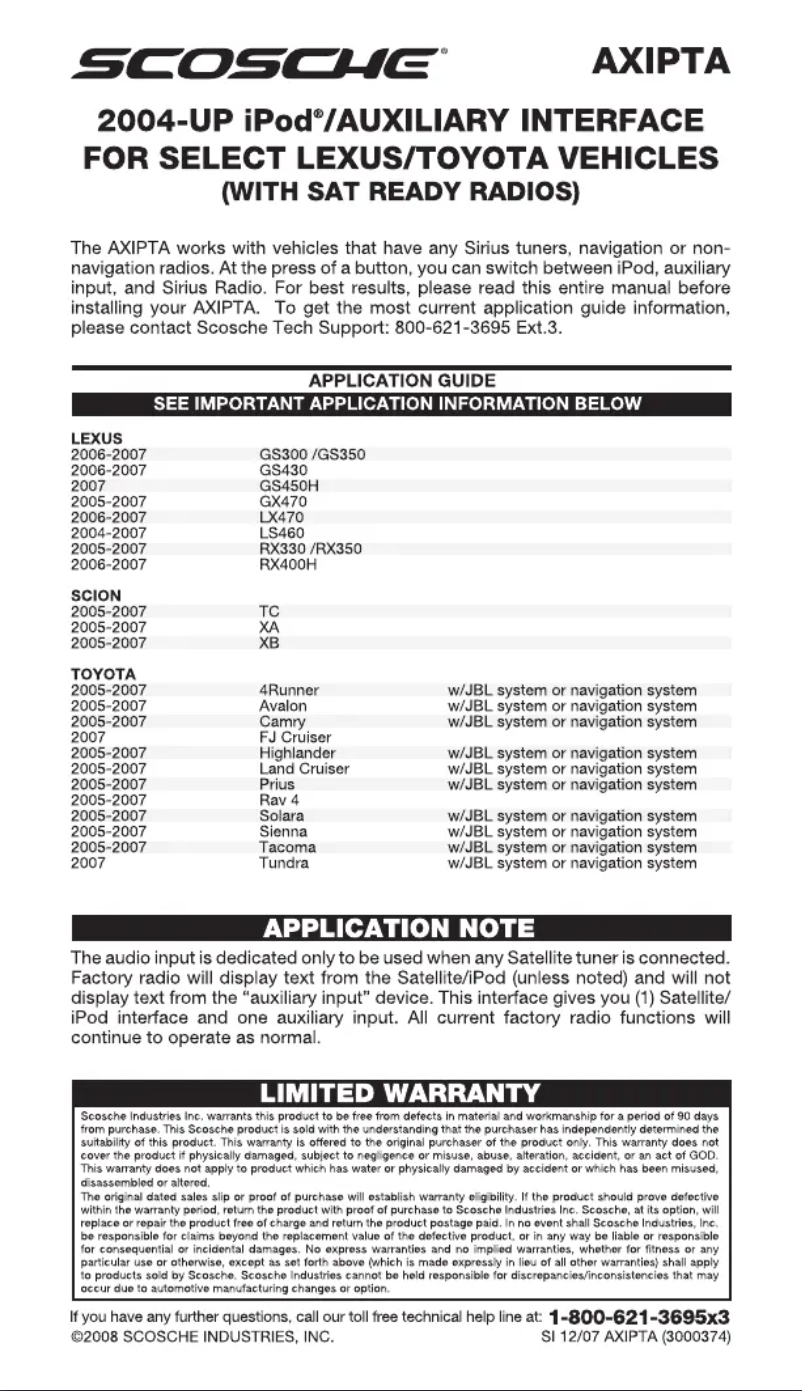 Image de la première page du manuel de l'appareil AXIPTA