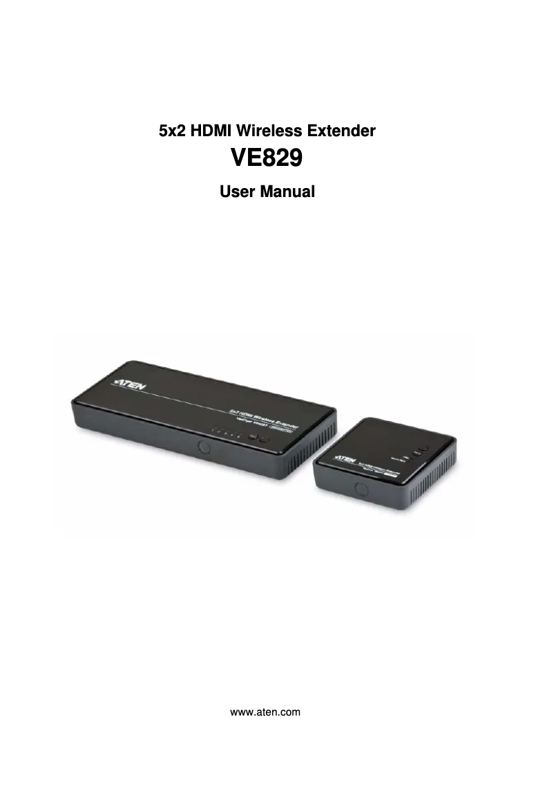 Image de la première page du manuel de l'appareil VE829