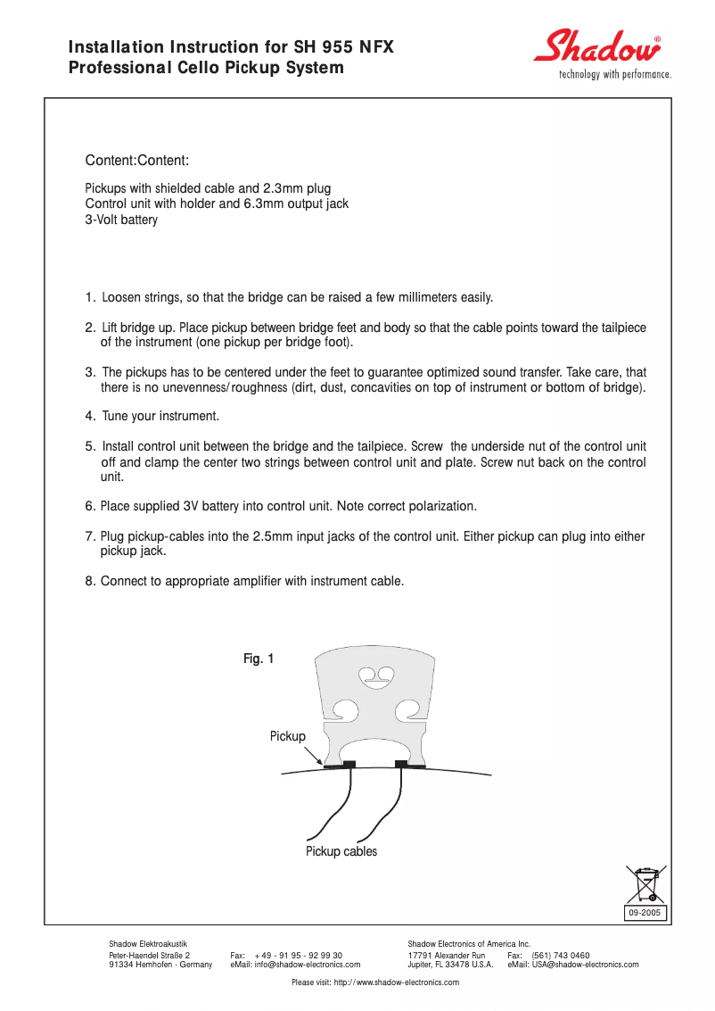 Page n°1 - Manuel utilisateur Shadow SH955 NFX