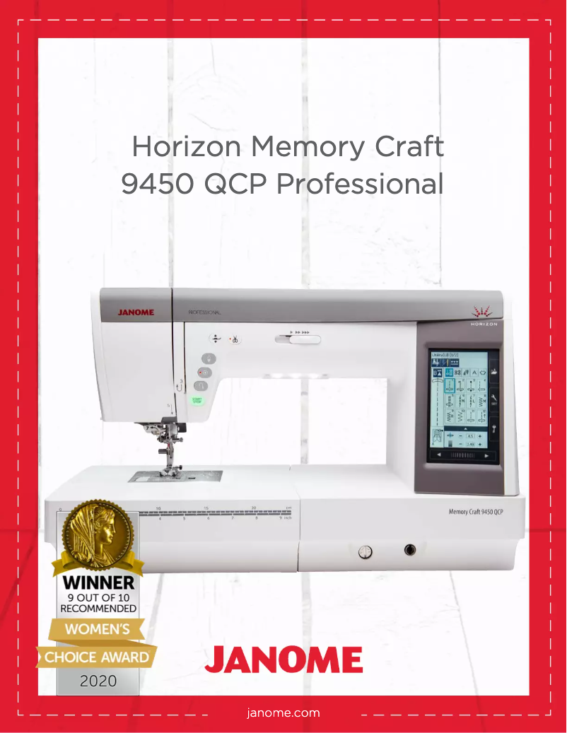 Page 1 de la notice Brochure Janome Horizon Quilt Maker Memory Craft 15000