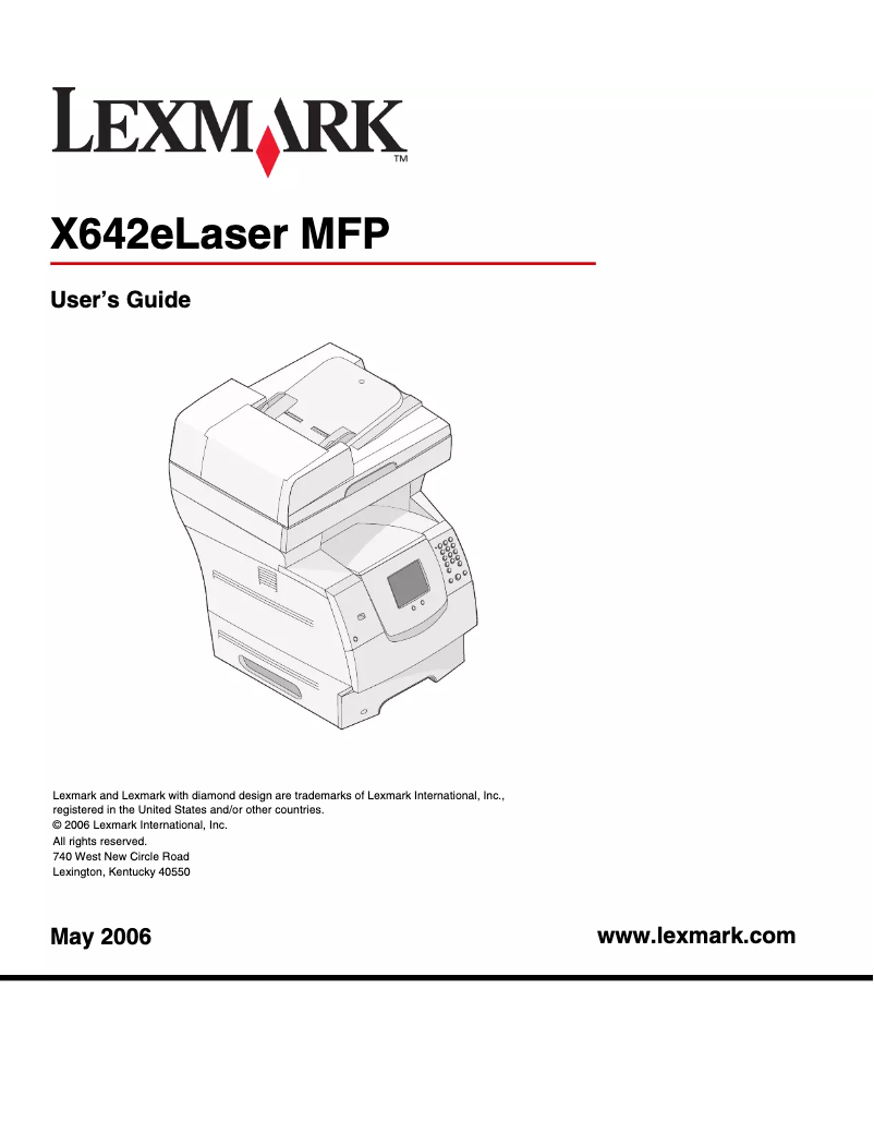 Page 1 de la notice Manuel utilisateur Lexmark X642e