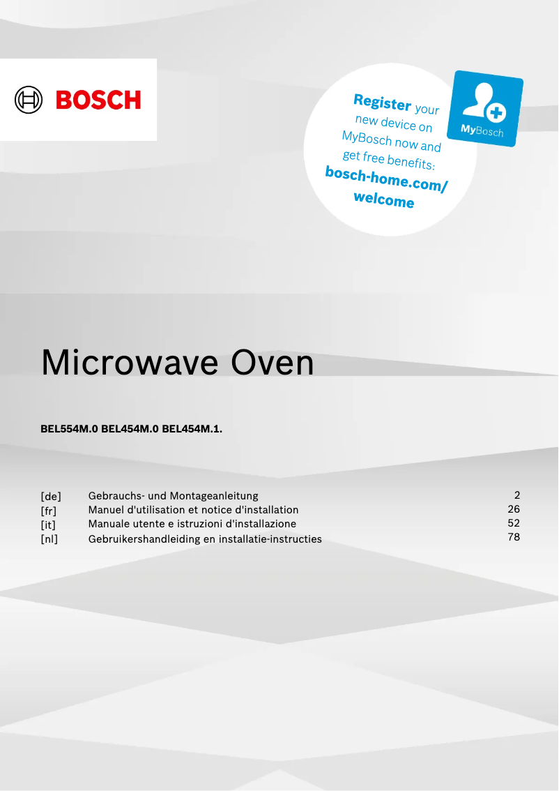 Page 1 de la notice Manuel utilisateur Bosch BEL554MB0