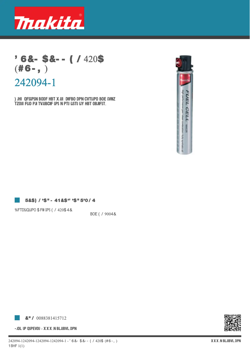 Page n°1 - Fiche technique Makita 242094-1