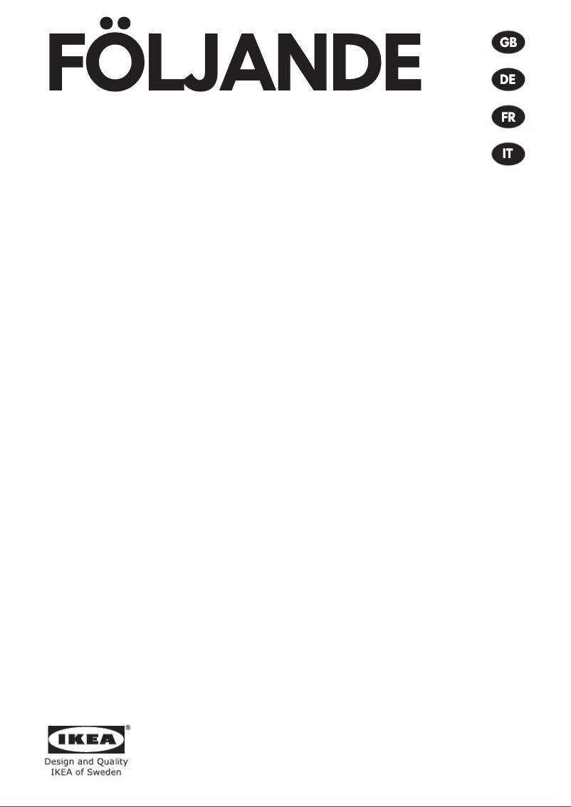 Página 1 del manual Manual de usuario Ikea FÖLJANDE 705.217.04