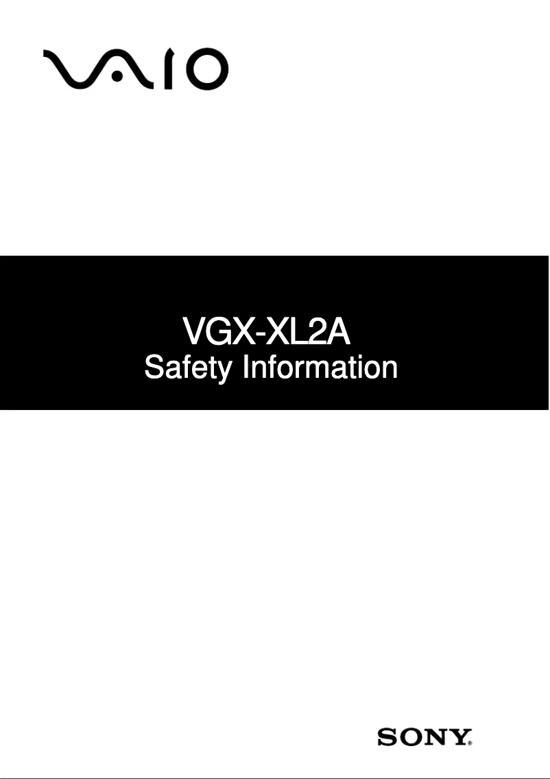 Page n°1 - Instructions de sécurité Sony Vaio VGX-XL2