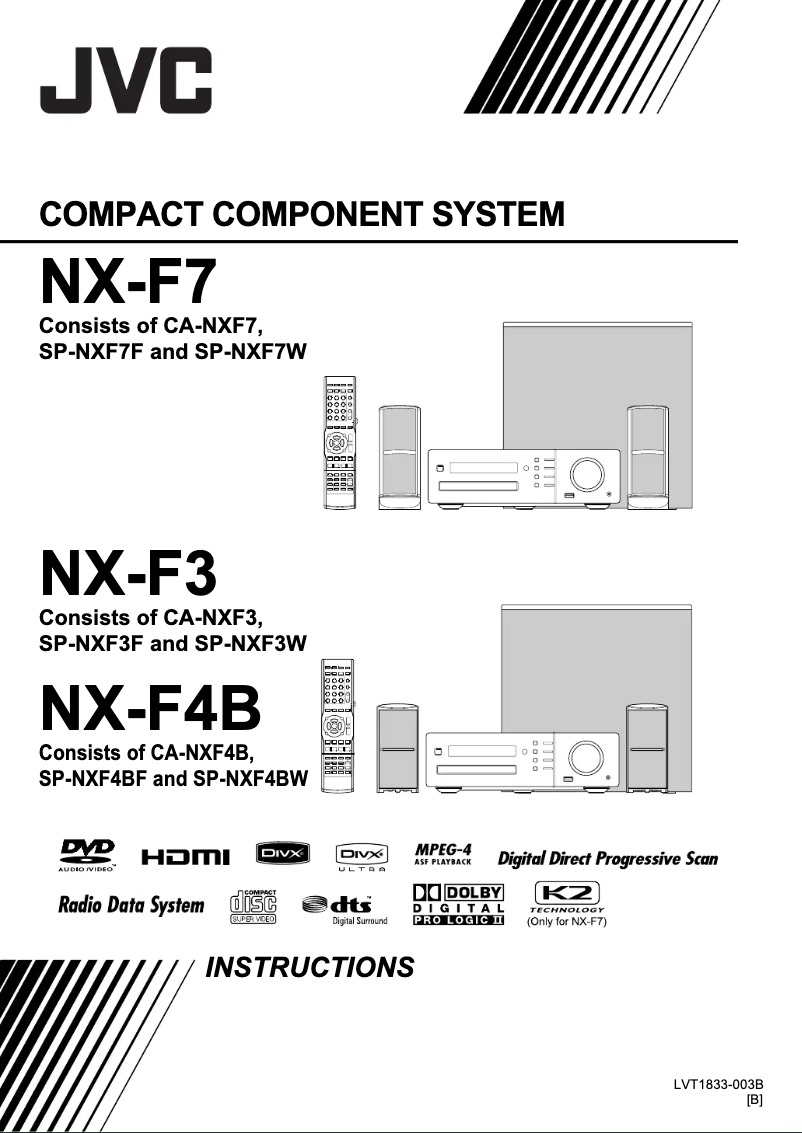 Page 1 de la notice Manuel utilisateur JVC SP-NXF3