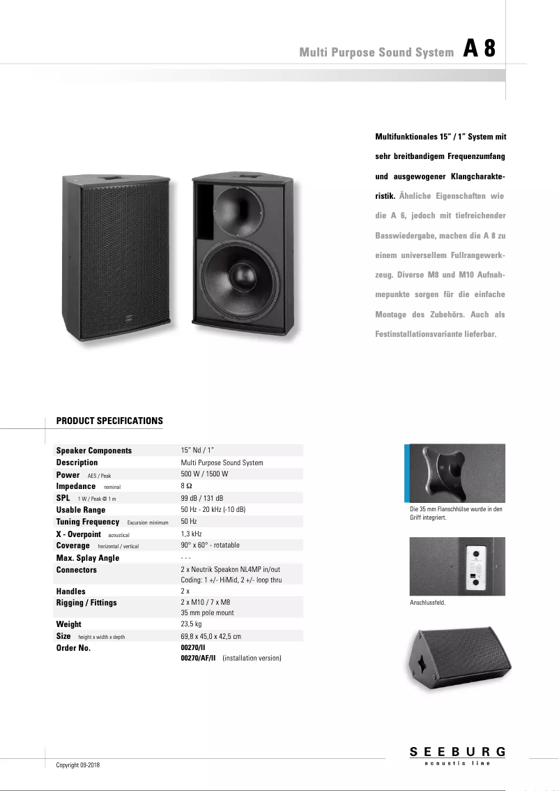 Page 1 de la notice Manuel utilisateur Seeburg A8