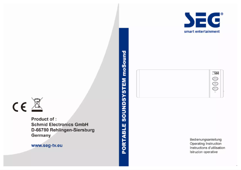 Page 1 de la notice Manuel utilisateur SEG moSound