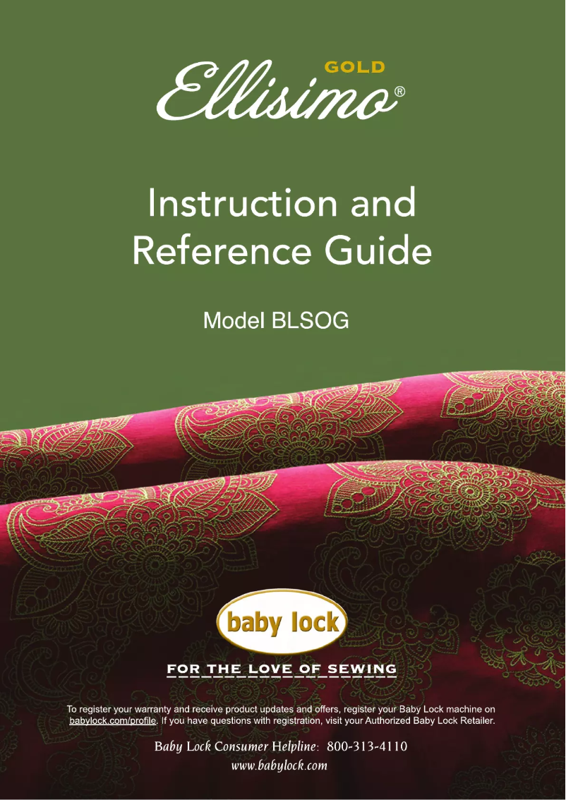Page 1 de la notice Manuel utilisateur Baby Lock Ellisimo Gold 2 BLSOG2