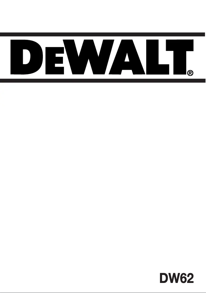 Page n°1 - Manuel utilisateur DeWalt DW62
