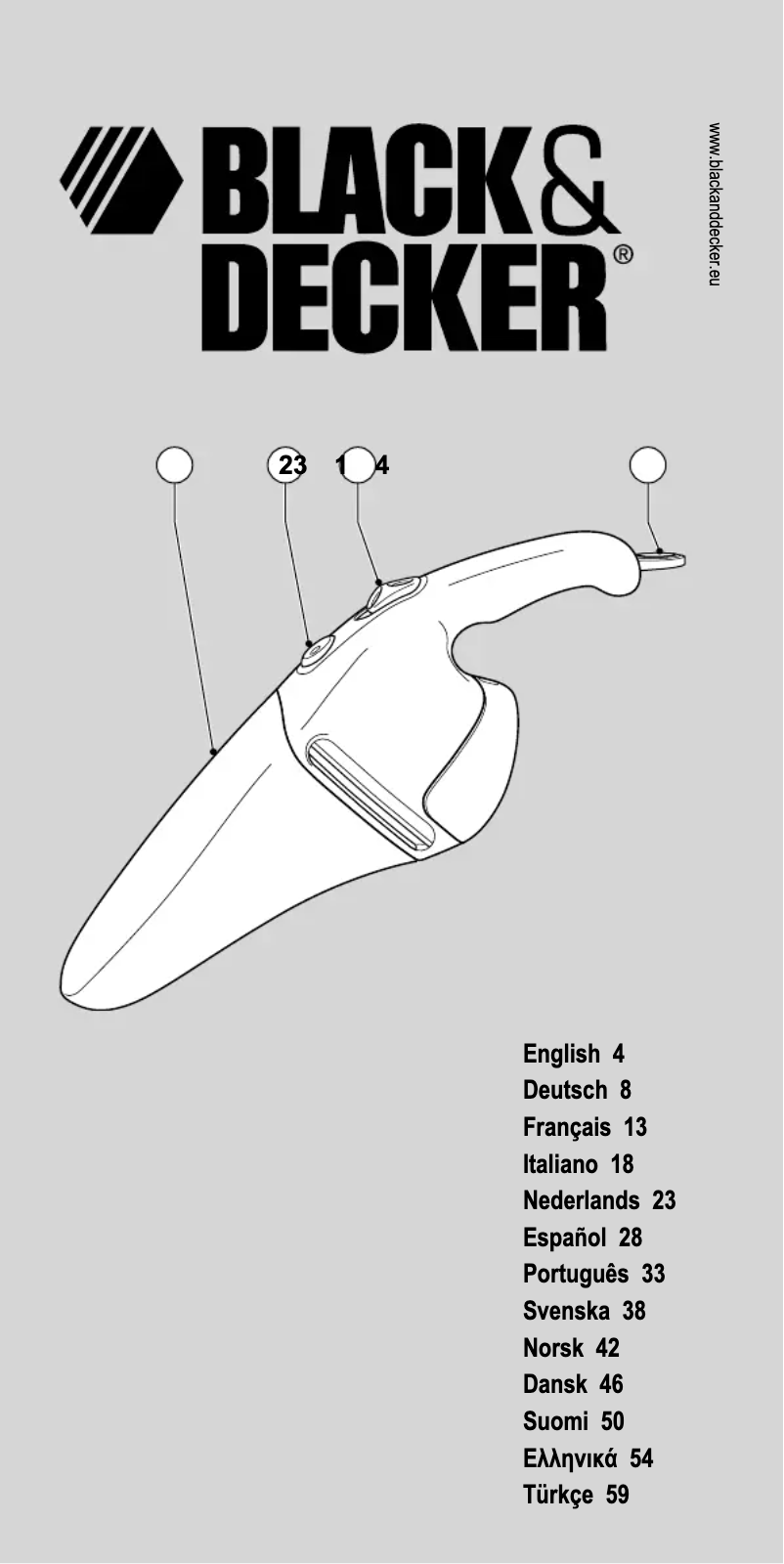 Page n°1 - Manuel utilisateur Black & Decker Dustbuster V3605G