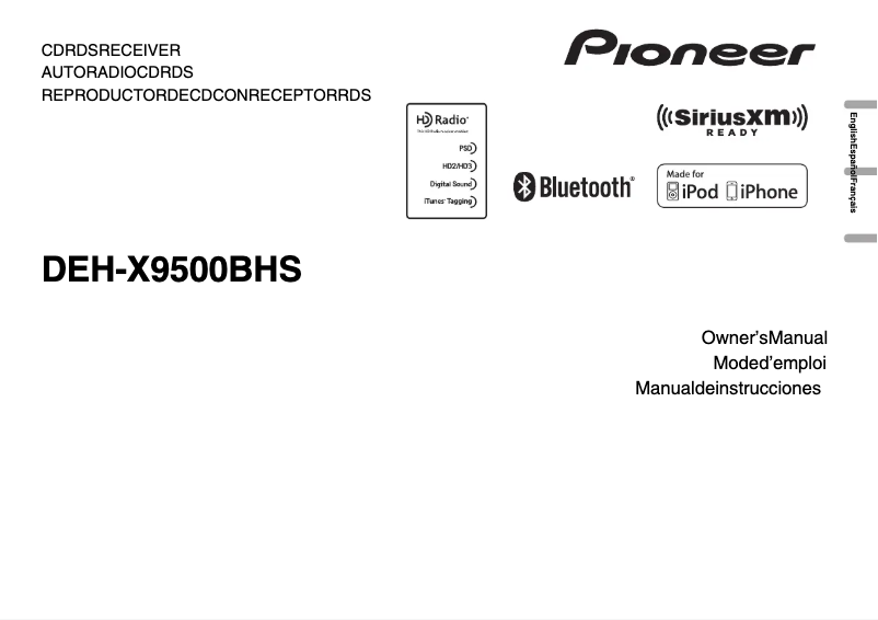 Page 1 de la notice Manuel utilisateur Pioneer DEH-X9500BHS