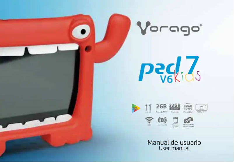 Página 1 del manual Manual de usuario Vorago PAD-7-V6-KIDS-RD