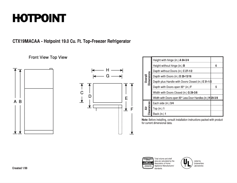 Imagen de la primera página del manual del dispositivo CTX19MACAA