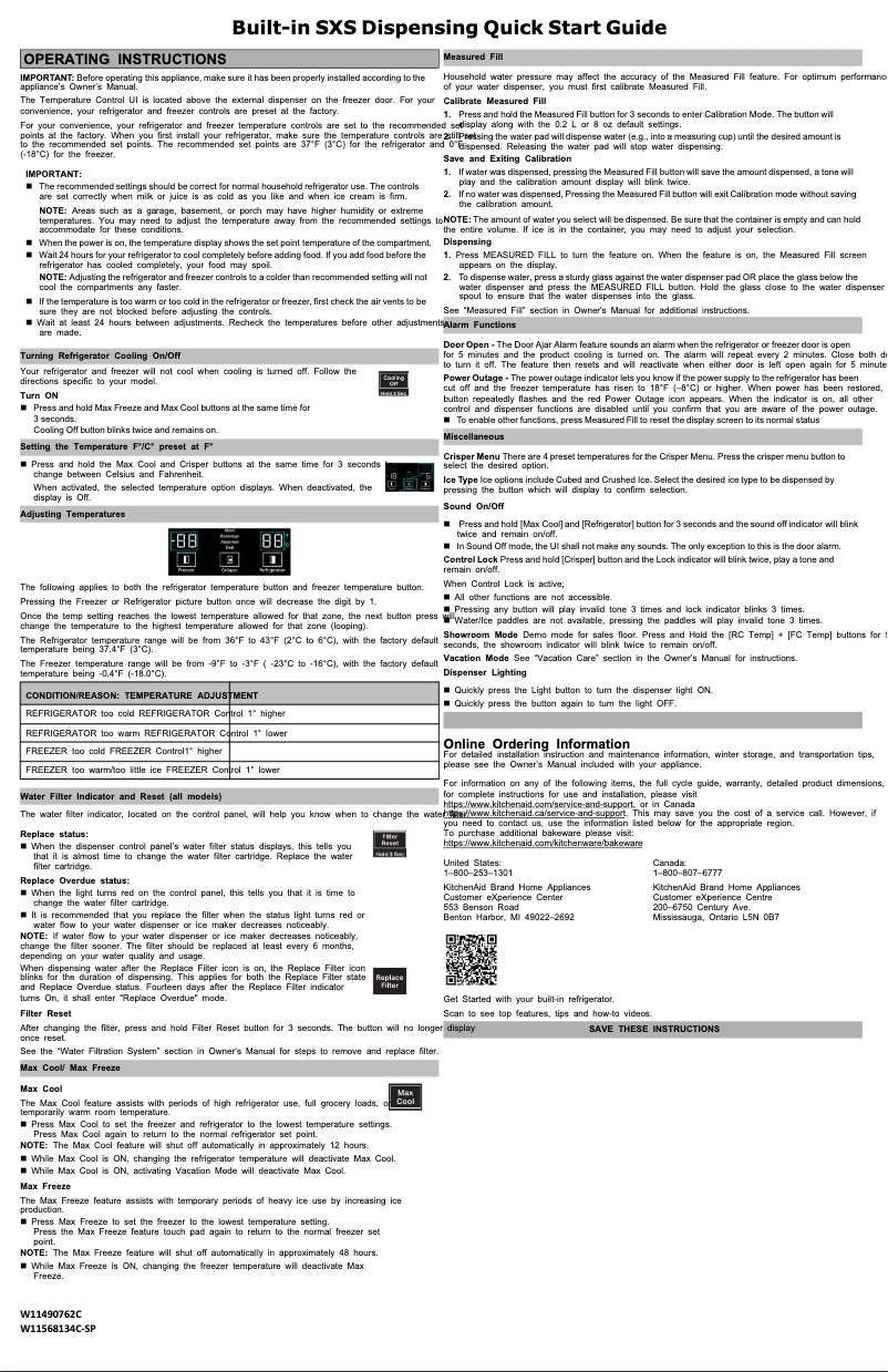 Página 1 del manual Guía de inicio rápido KitchenAid KBSD708MPS