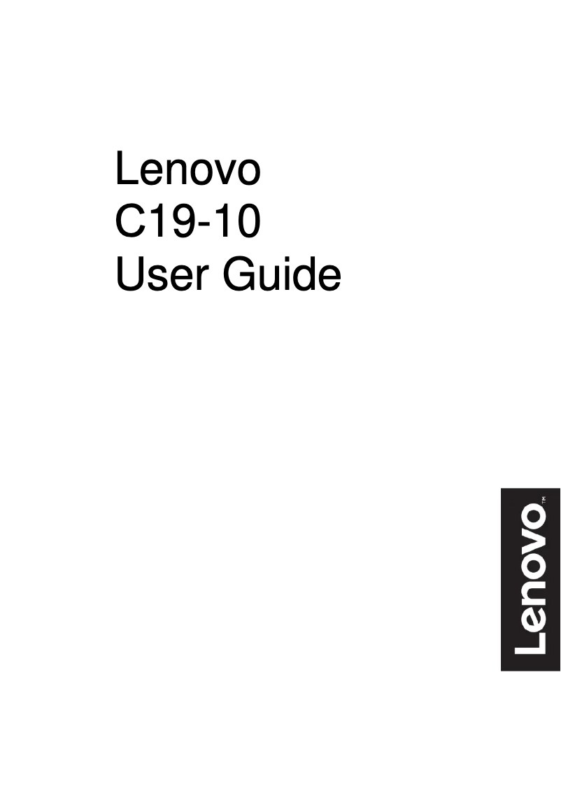 Page n°1 - Manuel utilisateur Lenovo C19-10