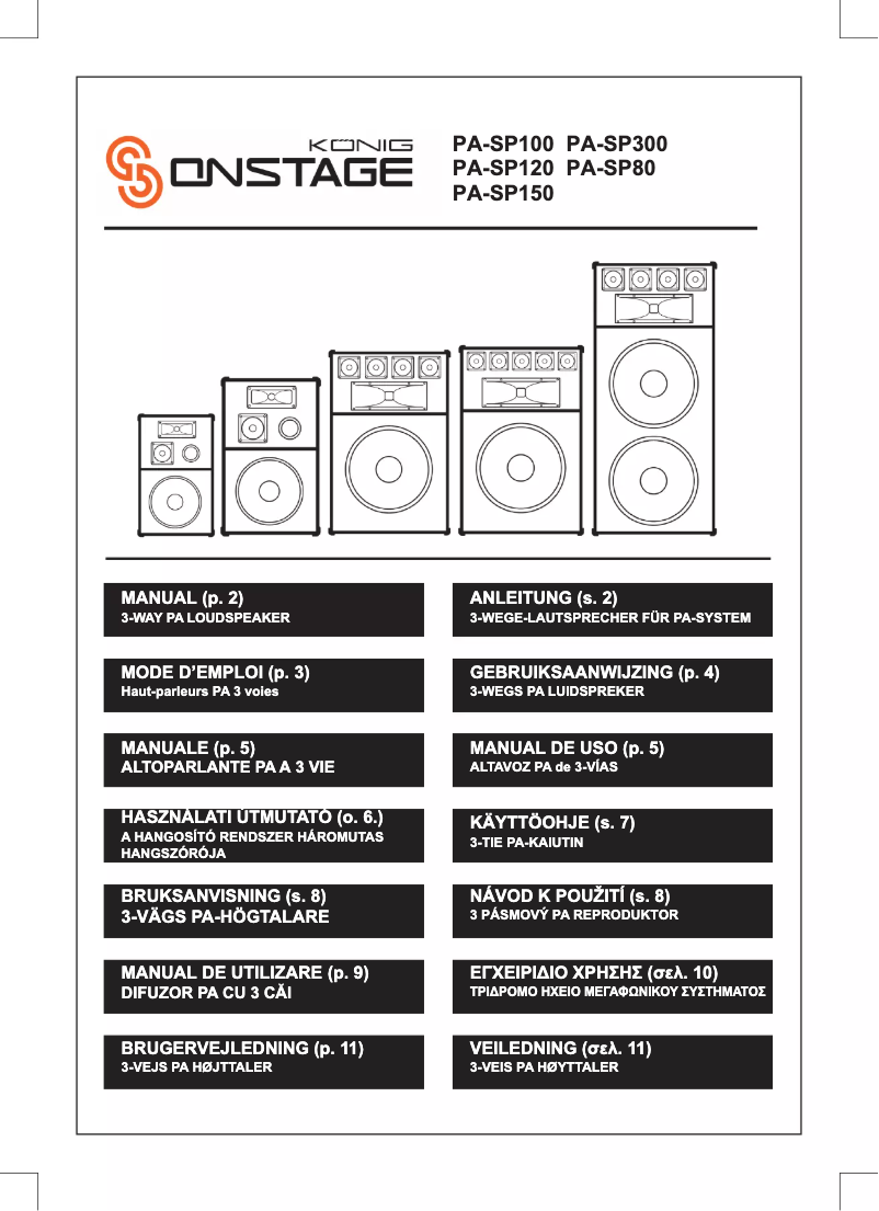 Page n°1 - Manuel utilisateur Konig PA-SP150