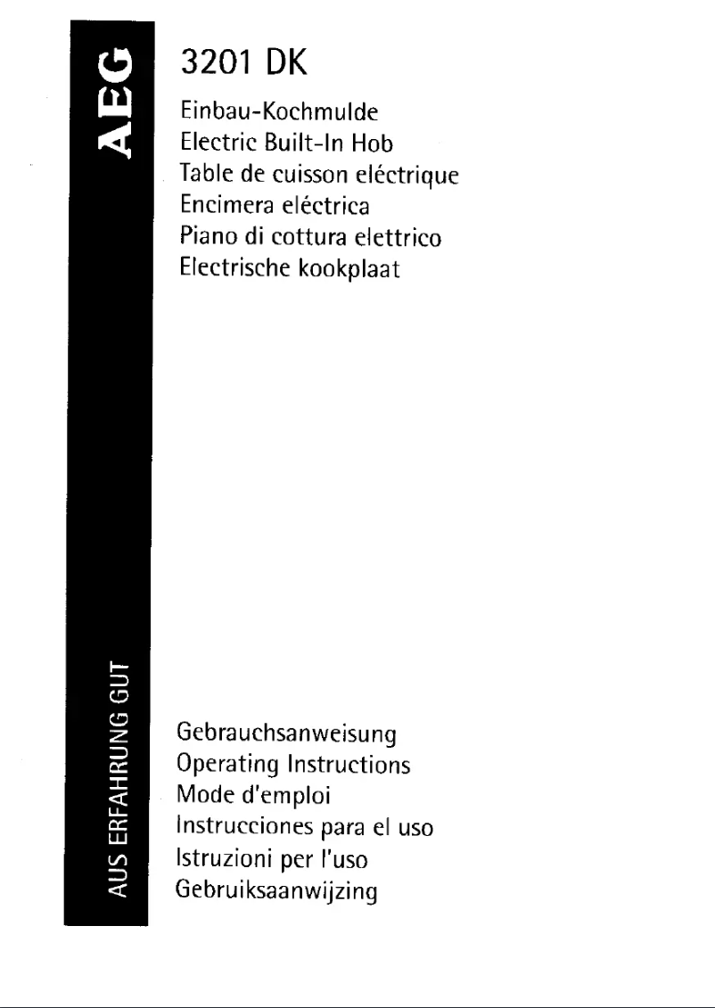 Page n°1 - Manuel utilisateur AEG 3201KDM