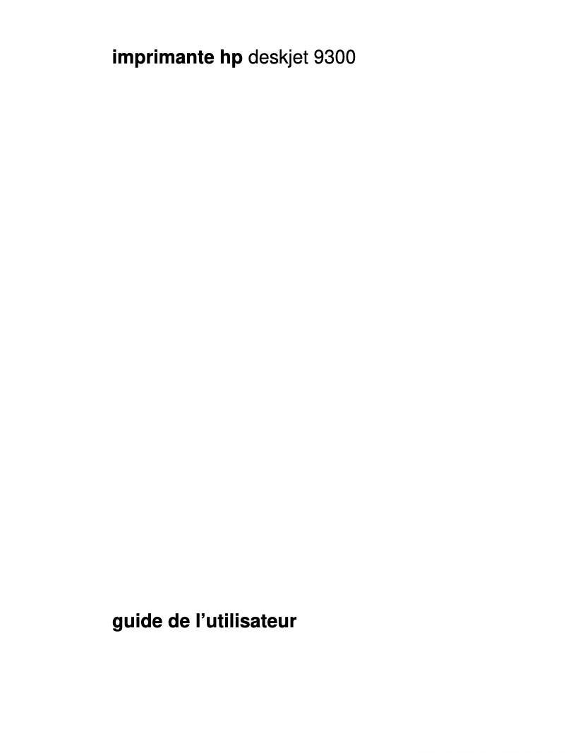 Page n°1 - Manuel utilisateur HP Deskjet 9300