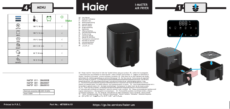 Image de la première page du manuel de l'appareil HAF5P 021
