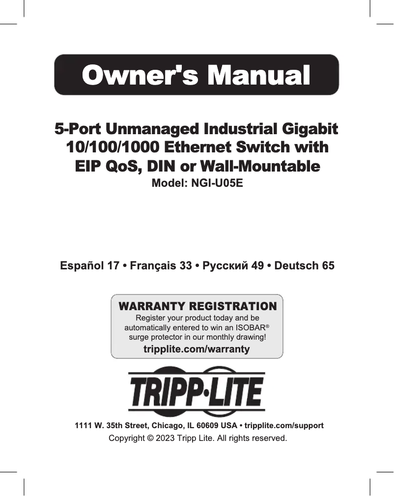 Página 1 del manual Manual de usuario Tripp Lite NGI-U05E