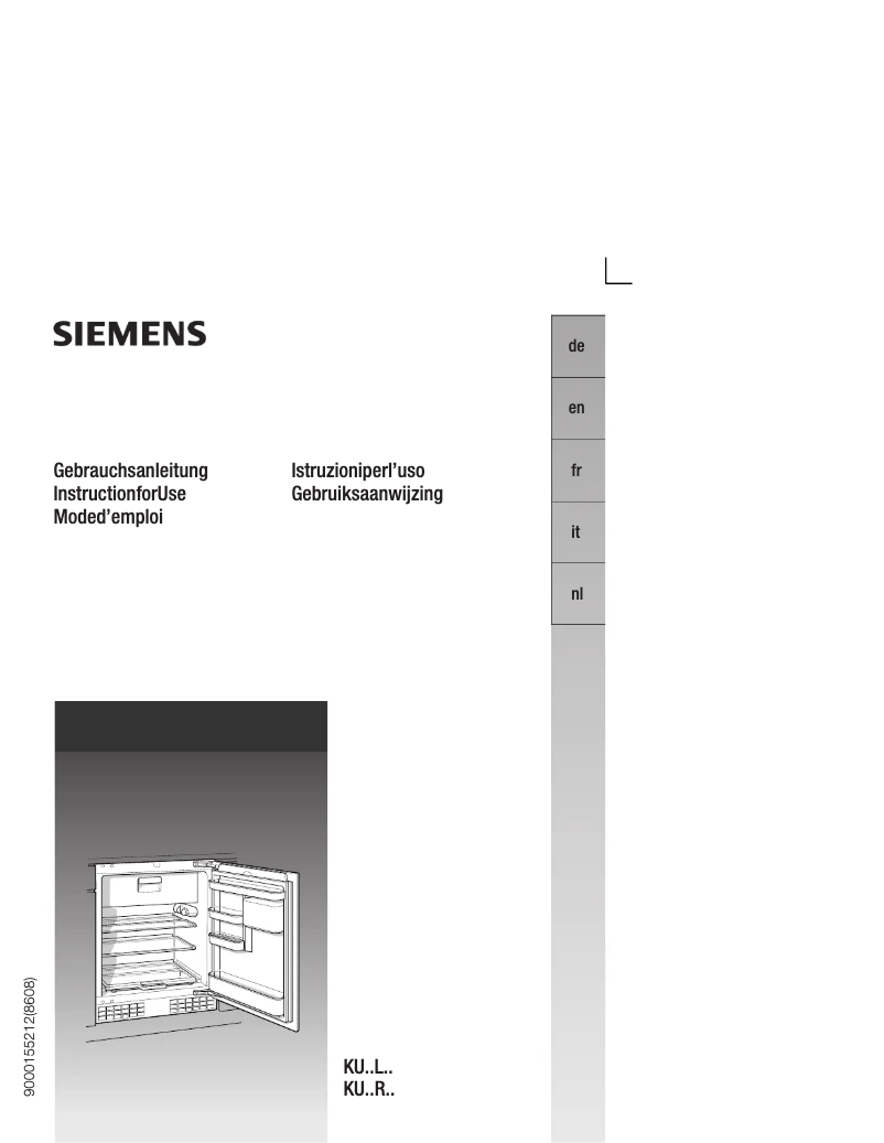 Page n°1 - Manuel utilisateur Siemens KU15LA50