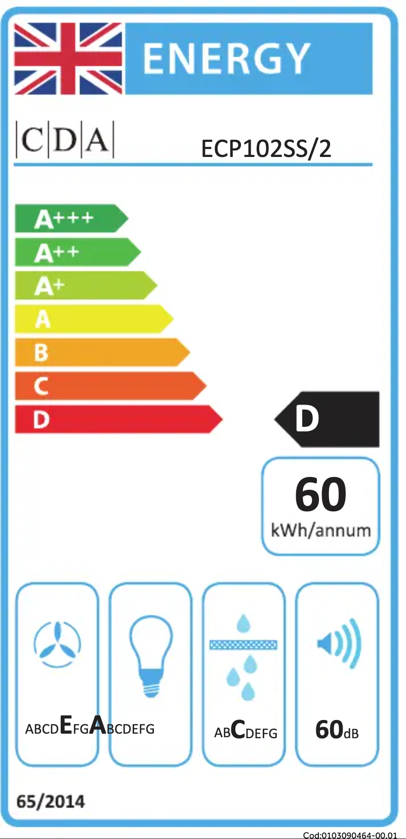 Page n°1 - Label énergétique CDA ECP102SS