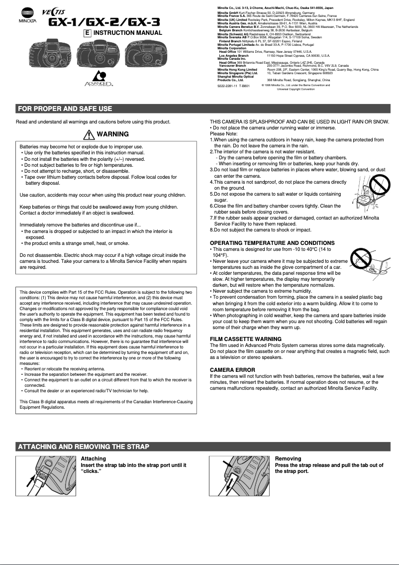 Image de la première page du manuel de l'appareil Vectis GX-2
