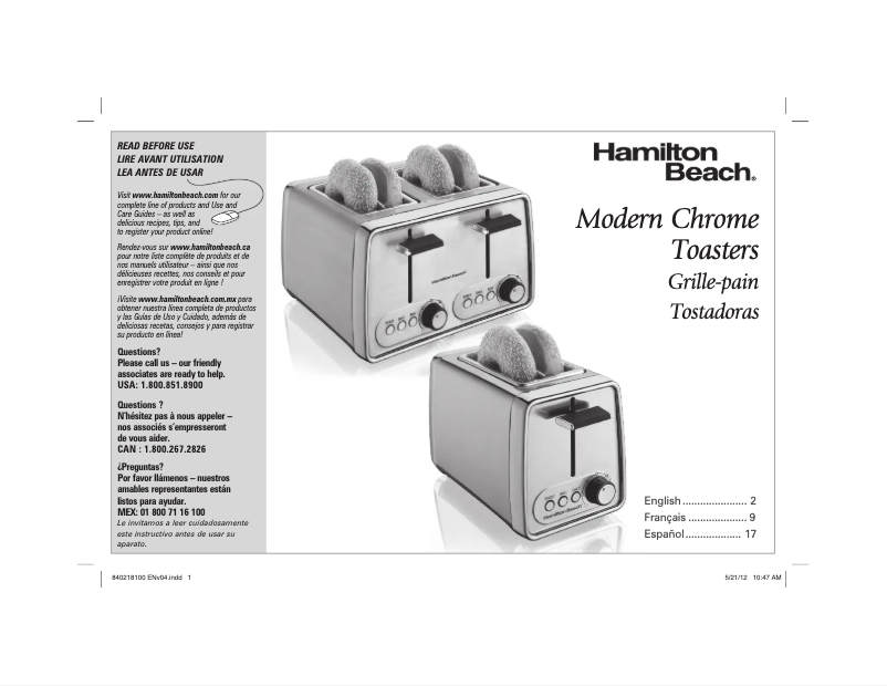 Image de la première page du manuel de l'appareil 22791