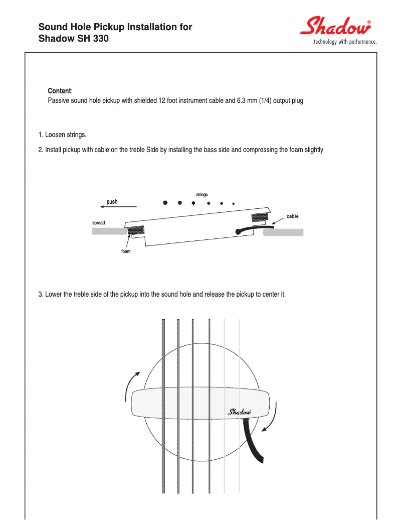 Page n°1 - Manuel utilisateur Shadow SH330