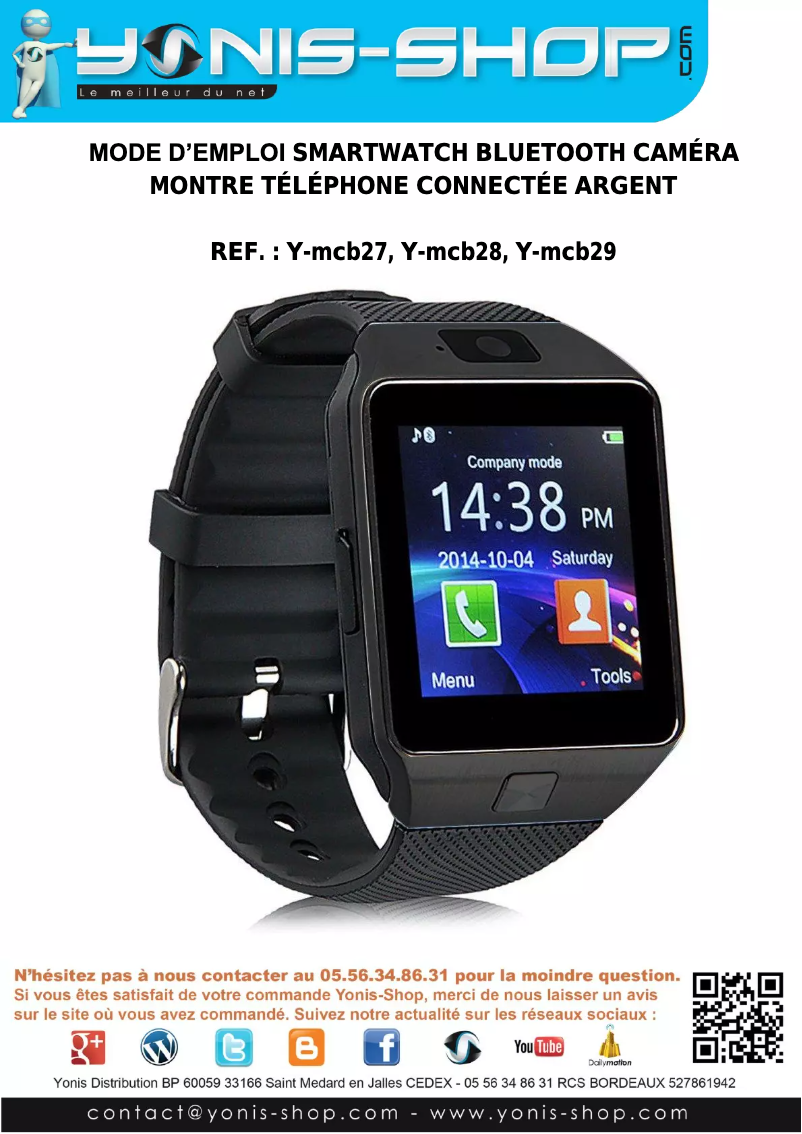 Page n°1 - Manuel utilisateur Yonis Y-MCB27