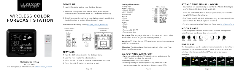 Image de la première page du manuel de l'appareil 308-1416V2