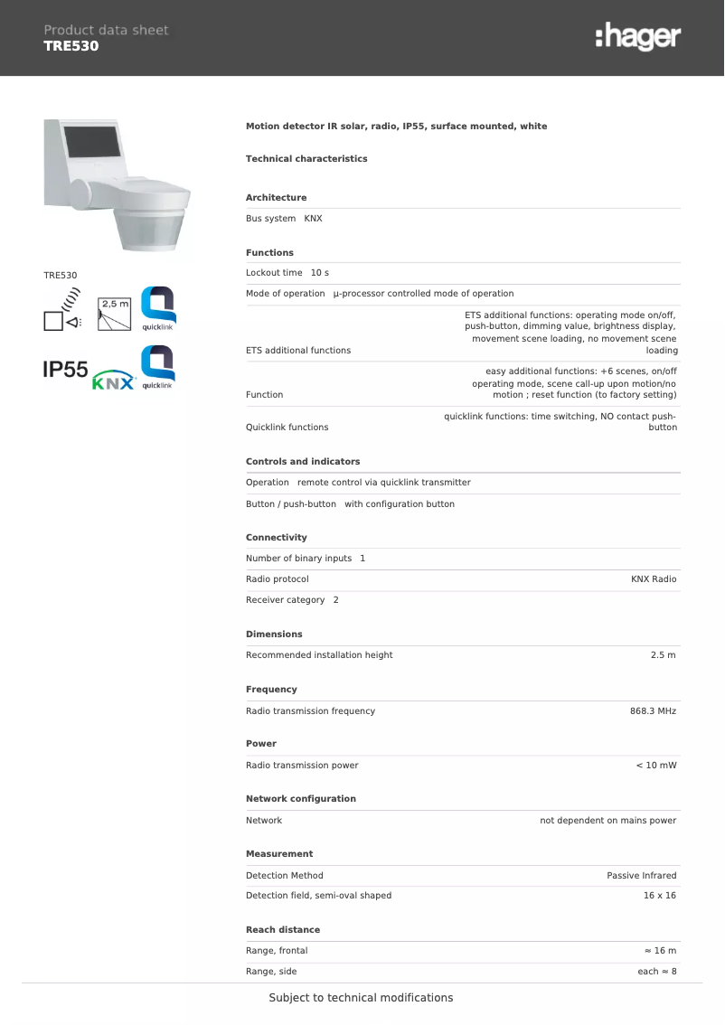 Image de la première page du manuel de l'appareil TRE530