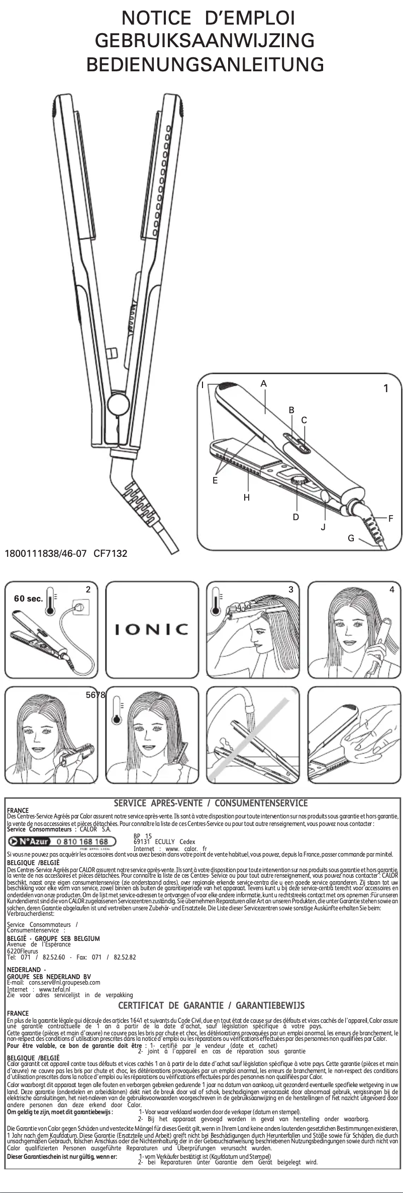 Imagen de la primera página del manual del dispositivo CF7132 Ultima Elite