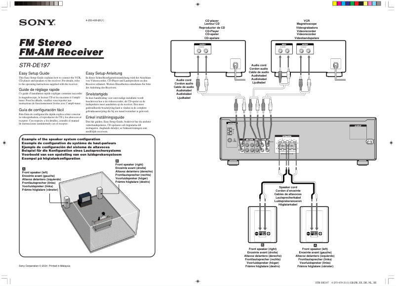 Page 1 de la notice Manuel utilisateur Sony STR-DE197