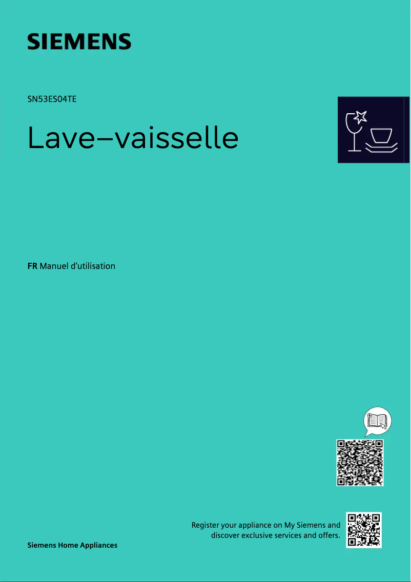 Page n°1 - Manuel utilisateur Siemens SN53ES04TE