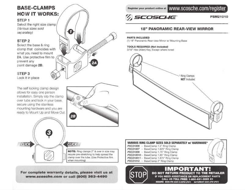 Page n°1 - Manuel utilisateur Scosche PSM21010