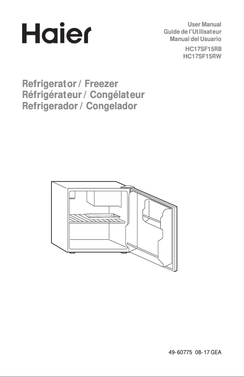 Image de la première page du manuel de l'appareil HC17SF15RB
