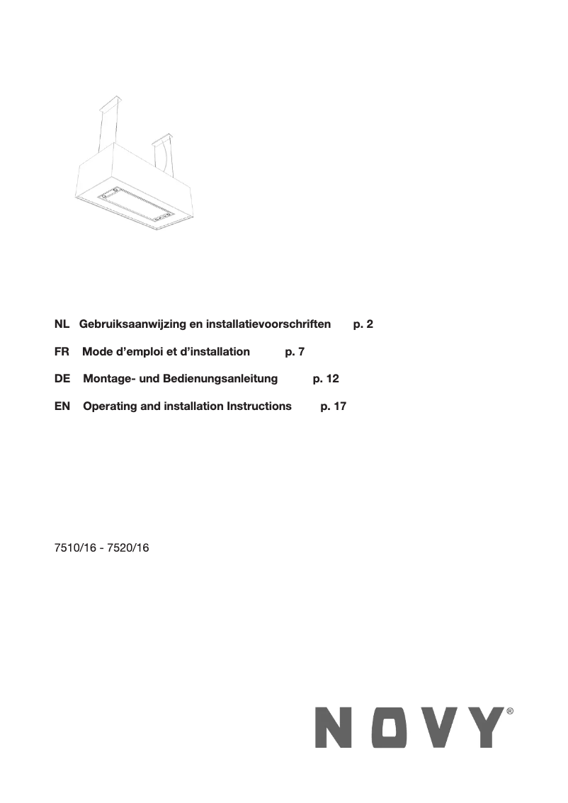 Page n°1 - Manuel utilisateur Novy 7520