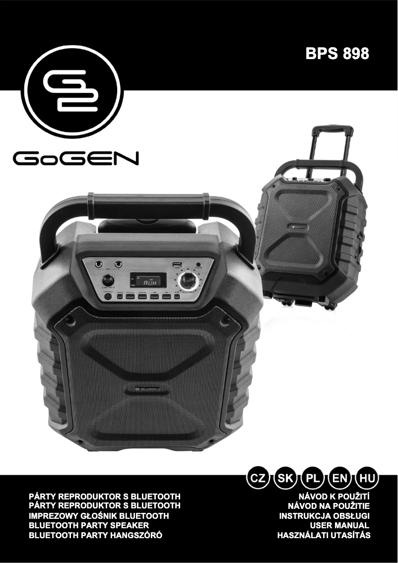 Page n°1 - Manuel utilisateur GoGen BPS 898